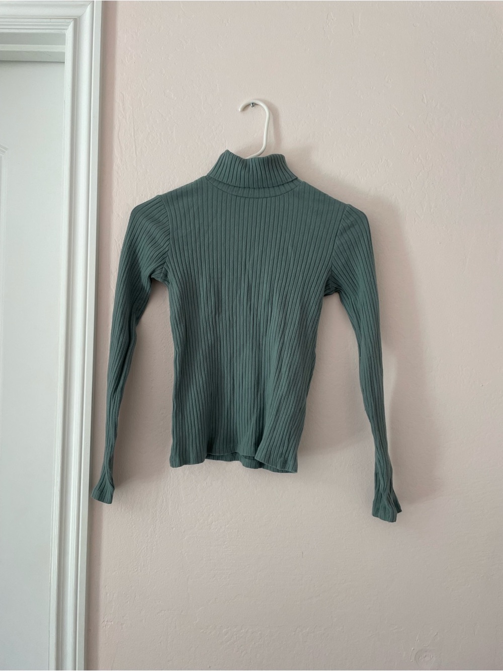Zara Girls Ribbed Knit Turtleneck Sweater - Sage Green